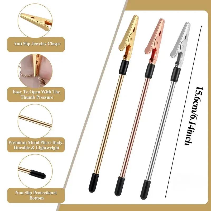 3 Farben Metall Armband Helfer Werkzeug Haken Hübscher Armband Helfer Einfaches Schmuck Trage Werkzeug Hilfe Unterstützung für Armband Halskette