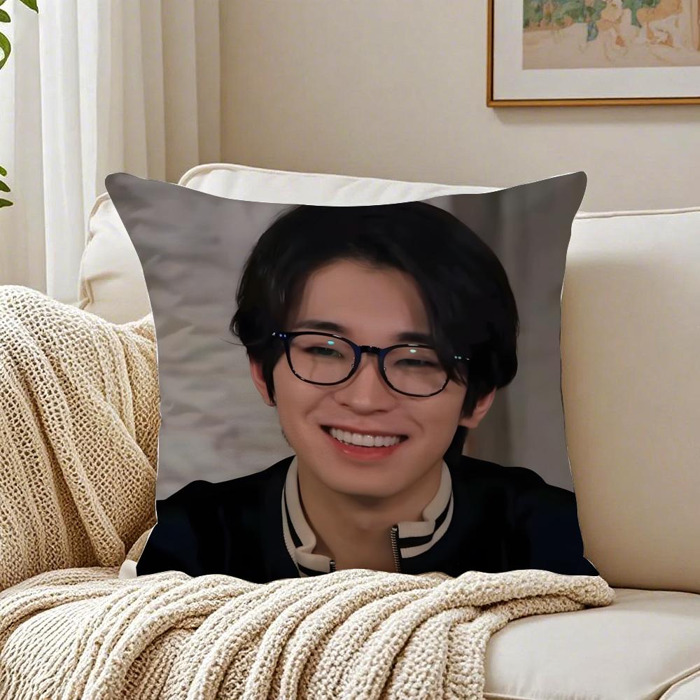 Popular Kpop Idol WWonwooS Cushion Cover Linen Pillowcase Soft for Sofa Bed Home Room Decor