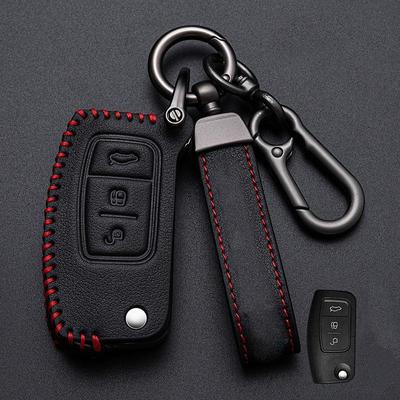 Για Ford Focus 2 MK2 Fiesta Mondeo Galaxy Falcon Territory Ecosport Δερμάτινο αυτοκίνητο Πτυσσόμενο κάλυμμα κλειδιού Τσάντα Κέλυφος Θήκη Μπρελόκ