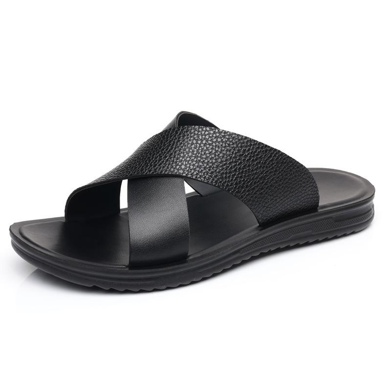One-word slippers men's summer new men's soft-soled casual beach shoes trendy outer sandals