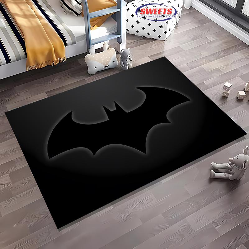 Tapis Logo DC Batman Nouvelle Sortie ! Tapis pour Salon Chambre d'Enfants, Zones de Chevet et de Bureau, Tapis Durable Lavable en Machine