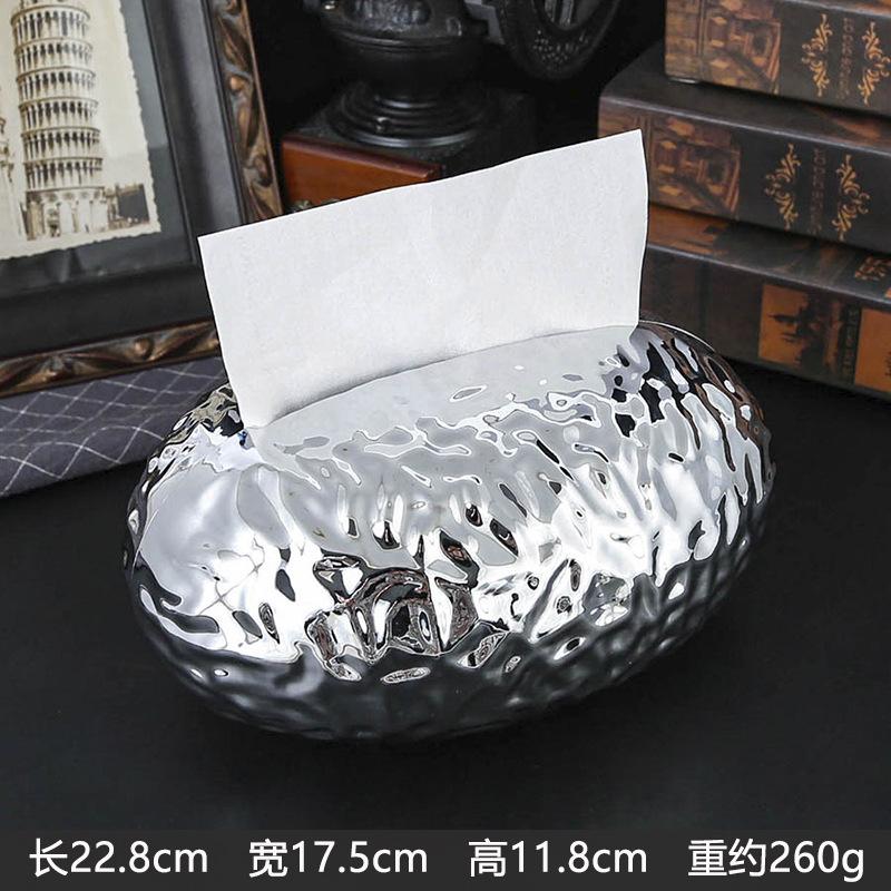 

Egg Shaped Plastic Tissue Box Napkin Boxes Table Paper Box Napkin Storage Boxes Tissue Holder Paper Holder Tissues Organizer срібний