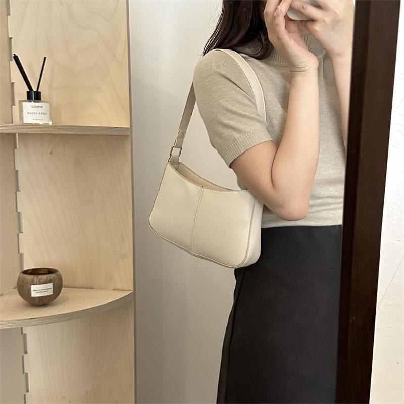 Women's Bag New Fashionable Retro Shoulder Bag Versatile Solid Color Texture Small Square Bag Fashionable Simple Style Commuting Underarm Bag
