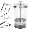 Professional Soaking Jar Salon Barber Scissor Combs Glass Cleaning Bottles 650ml