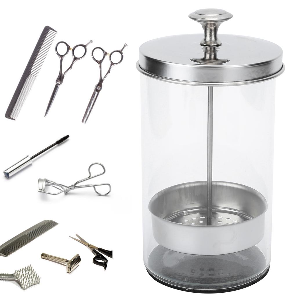 Professional Soaking Jar Salon Barber Scissor Combs Glass Cleaning Bottles 650ml
