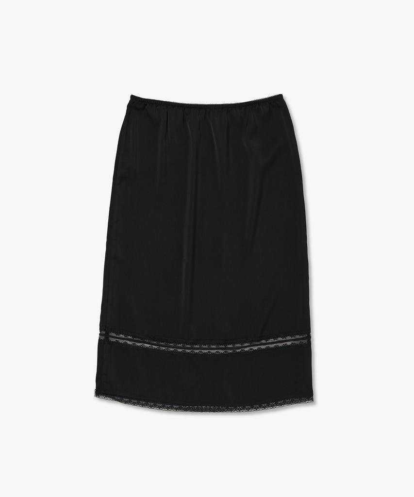 Plack Woman Lace-Point Midi Skirt Black