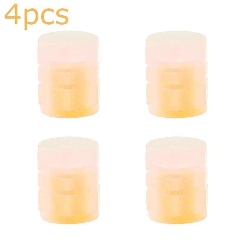 Orange Luminous Car Tire Valve Cap Night Glowing Decor Caps Dustproof Cover Wheel Nozzle Cap Auto Tyre Accessories