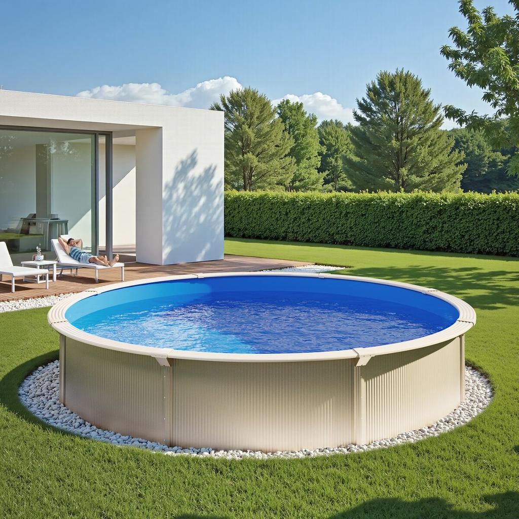 Round Pool Liner 15ft Unibead Pool Liner 47in Wall Height Solid Color