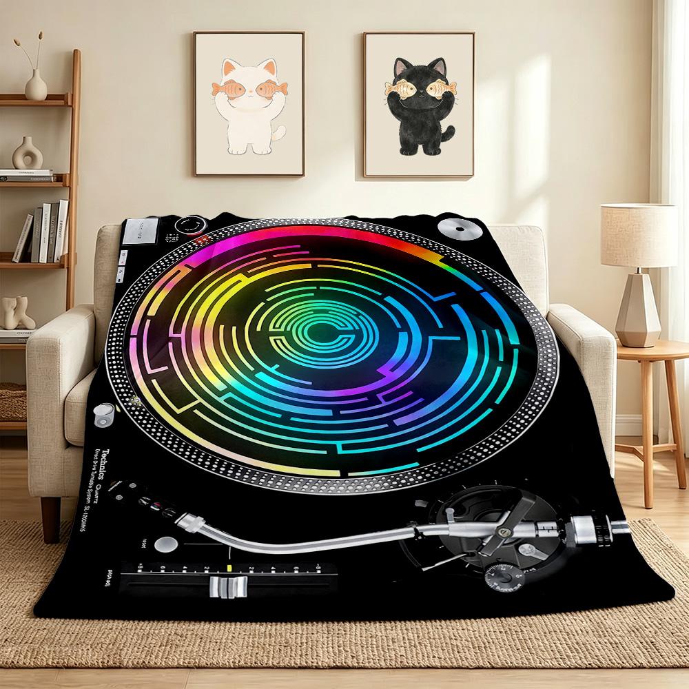 Dj Turntable Flannel Blanket Throw Blanket Soft Warm Sofa Bed Camping Car home Decor Unique Christmas Gift C930465
