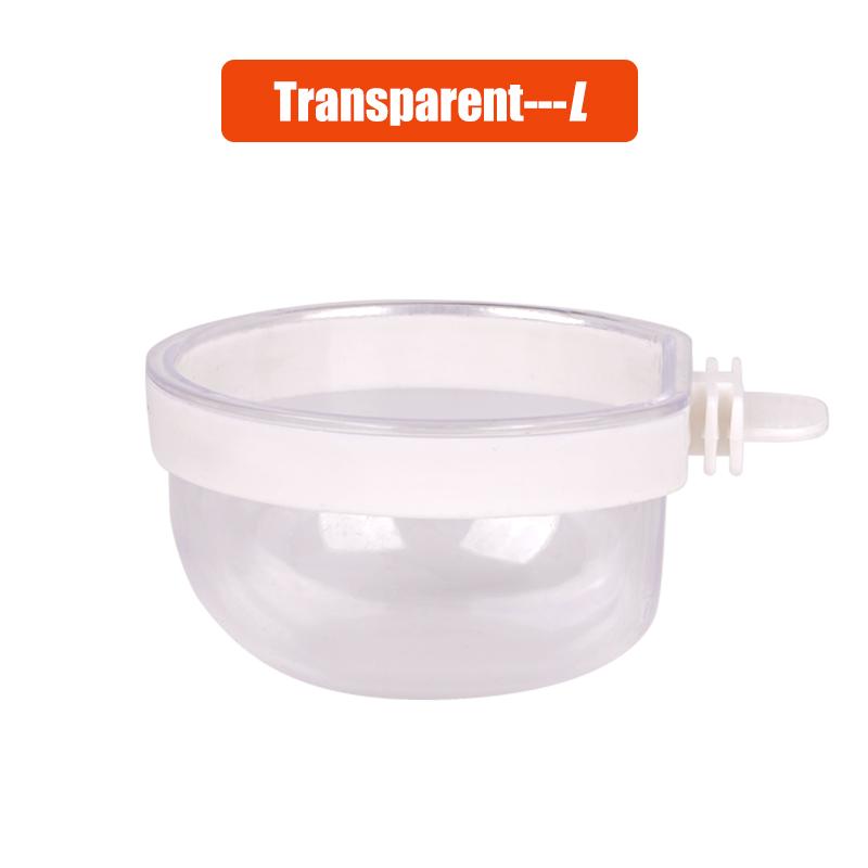 Bird Parrot Feeding Bowl Detachable Transparent Bowl Plastic Food Cup for Cage Convenient Hanging Seed Water Feeder for Parrots