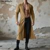 INCERUN Autumn Winter Men Lapel Neck Long Sleeve Open Front Long Corduroy Cardigan Coatsx