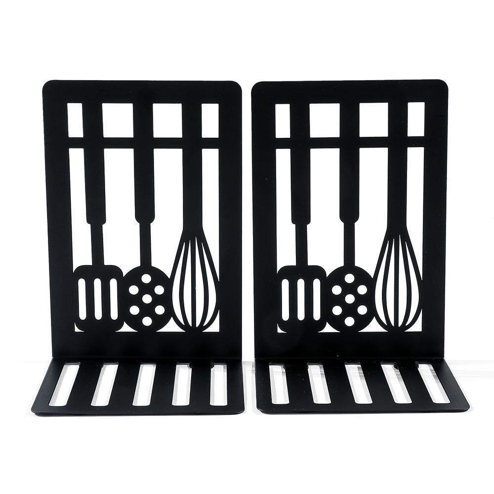 Retro Simple Cutlery Graphics Book Stand - Hollowed-out Bookshelf for Students