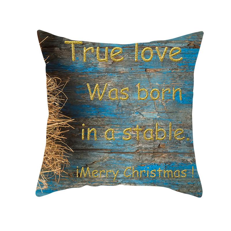 

New Letter Series Christmas Pillow Cover Peach Skin Printed Cushion Cover Sofa Cushion Cover 45 * 45Cm (without pillow core)
