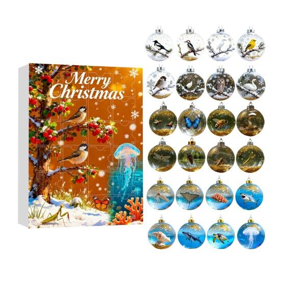 

Календарь Адвента 2025 Календарь с 24 Животными 24-дневные Рождественские Украшения для Обратного Отсчета Деревенские 2D Акриловые Животные I