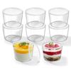 FGIUKC Heat-Resistant Glass Pudding Cups, 250ml, with Lid, Reusable, Round, 85cm Diameter, Set of