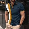 Men's Casual Chest Printed Lapel Button Versatile T-shirt