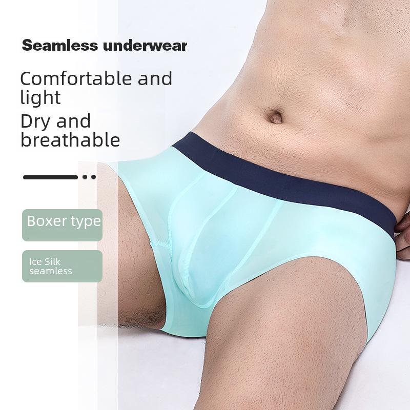 2023 Herr Ultratunna Sömlösa Boxerkalsonger i Is-Silke – Sommarutgåva