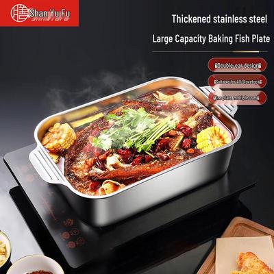 Stainless Steel Deep Roasting Fish and Seafood Pan
