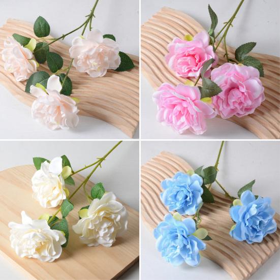 Real Touch Fake Orchids Flowers Faux Silk Artificial Phalaenopsis Flower with 5 Heads Blooms for Home Indoor Decor Office Tabletop