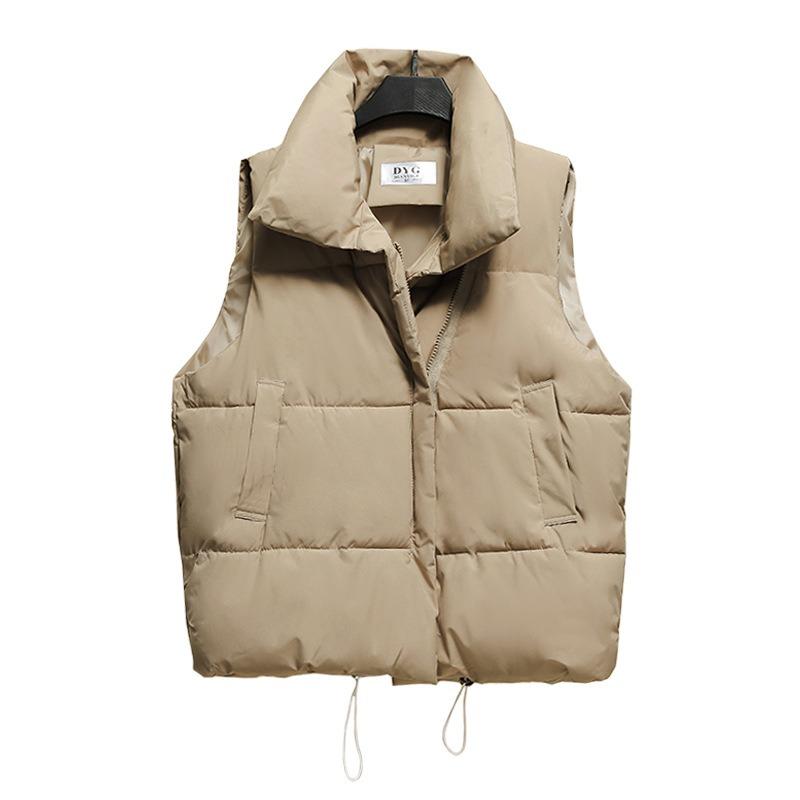 Baumwollweste Herbst und Winter Stehkragen kurze Weste Weste Weste Jacke Studentin Stehkragen warm