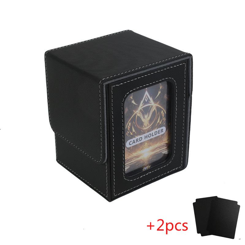 Deck Case Holds 100+ MTG Card Deck Box for Commander Display PU Leather Trading Card Storage Box for TCG PTCG Game Sports Cards