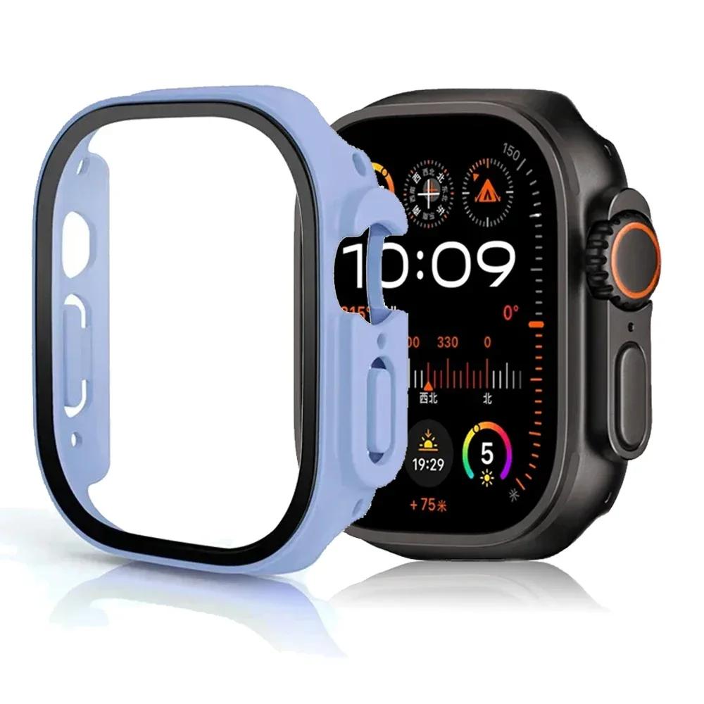 Tempered Glass+Cover For Apple Watch Ultra 3 2 1 49mm PC Bumper Screen Protector Case for iWatch Series Ultra 3 49mm Accessories