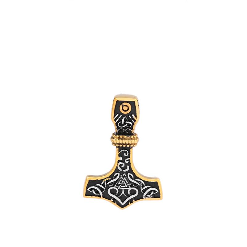 Vikings Thor Hammer Pendant Stainless Steel Mjolnir Necklace Nordic Rune Vegvisir Jewelry Popular Norse Scandinavian