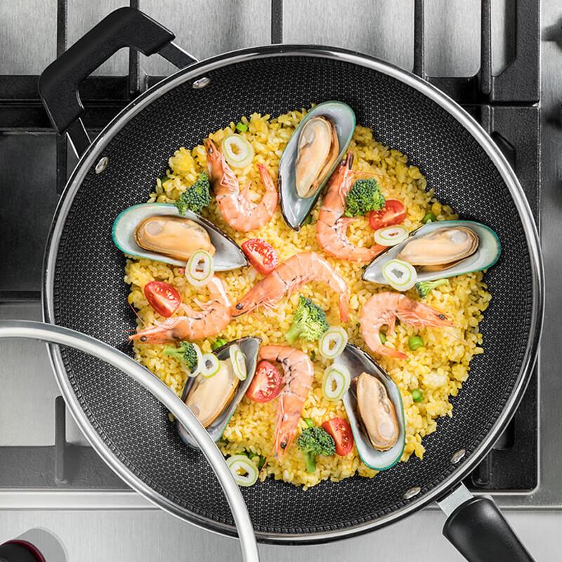 COOKER KING 316 Multi-Layer Steel Double Honeycomb Non-Stick Wok 32cm