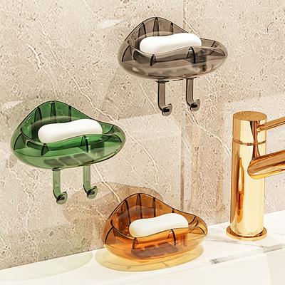 Bathroom Wall Mount Punch-free Soap Box With Hooks Creative Cloud Shape Soap Storage Rack Personalized Cute Household Soap Shelf