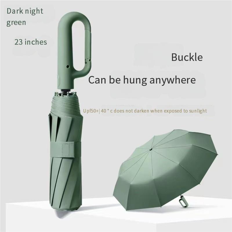 125Cm Ring Buckle Umbrella Fully Automatic Folding Umbrella Men'S Sunny And Rain Dual-Purpose Vinyl Sun Protection Umbrella Whol