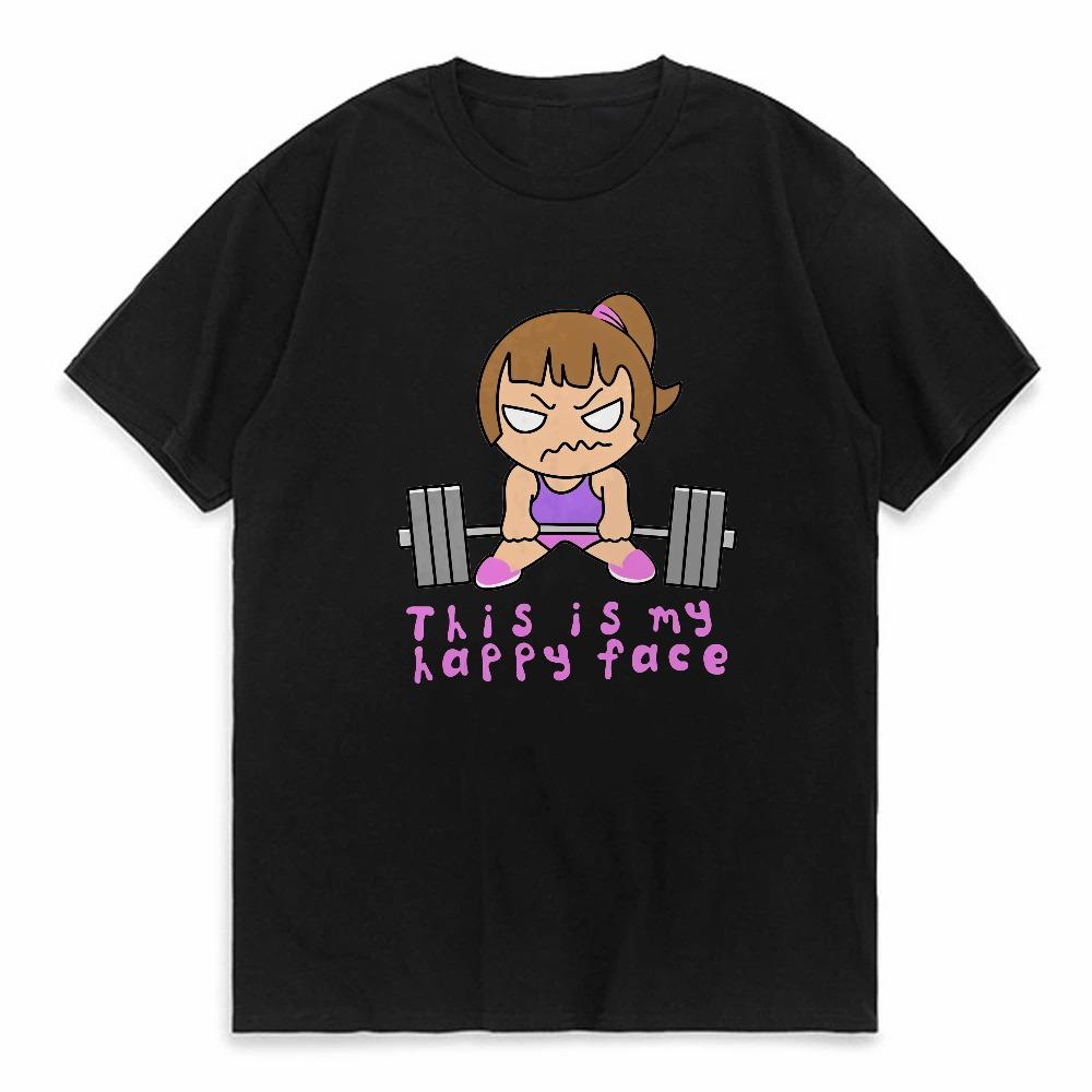 Funny Gym Barbell Girl He Asked Me To Clean So I Did Three Sets TShirt Otaku Shortsleev Top Unisex Women Lovely Graphic Tees