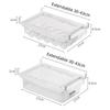 Kitchen Storage Box Fruit Vegetable Preservation Organizer Transparent Egg Container Under-shelf Refrigerator Drawer Silver Tray