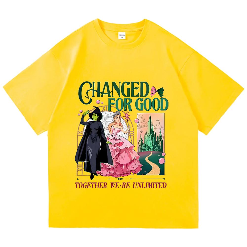 

Wicked: for Good The Soundtrack Tshirts Cotton Short Sleeve Loose Women T-shirt Fashion Loose Unisex Streetwear Graphic T Shirt 4XL