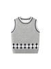 2025 Boys' Cartoon Knitted Sweater Vest - Korean Campus Style for Spring & Autumn