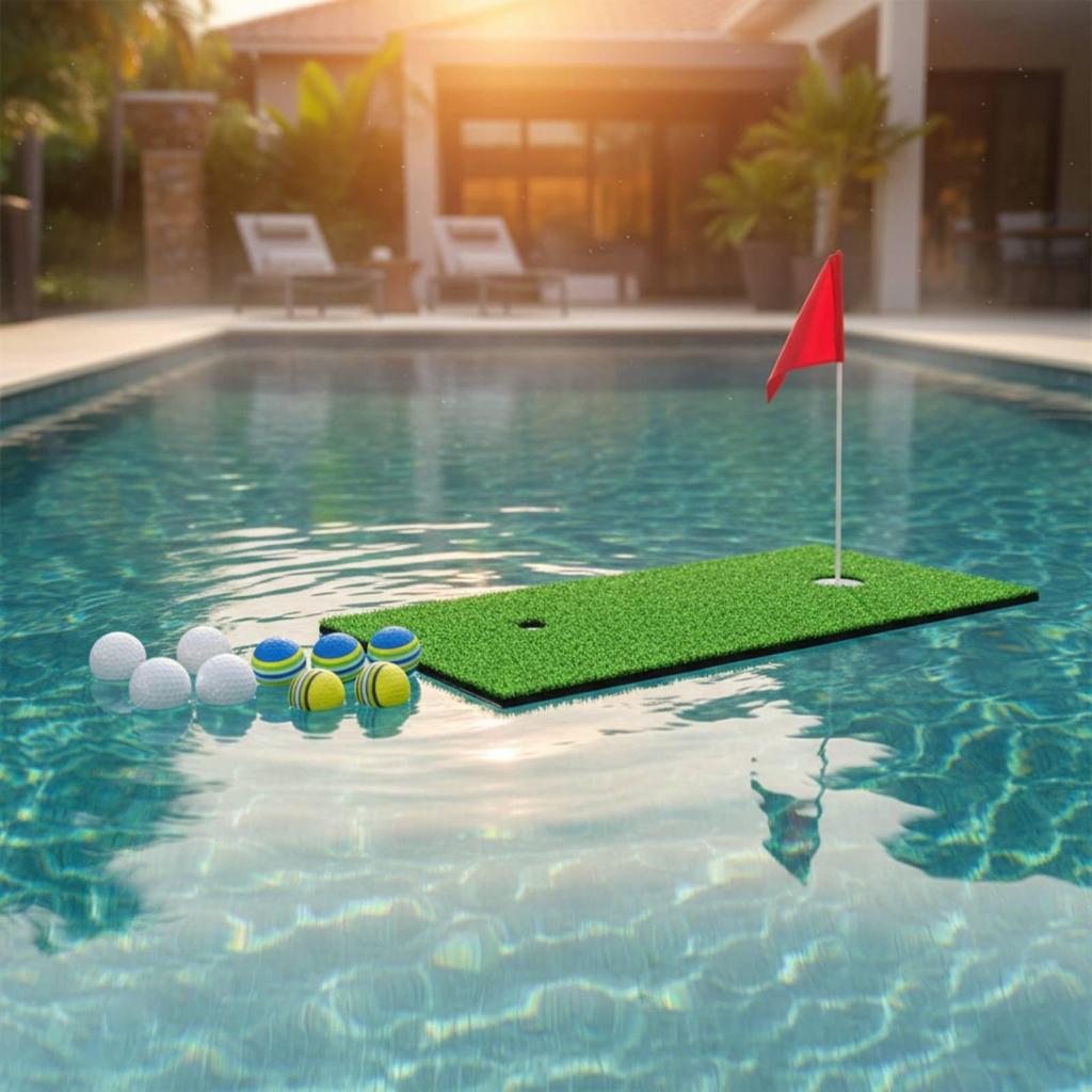 Floating Golf Green Simulated Putting Mat Portable for Backyard