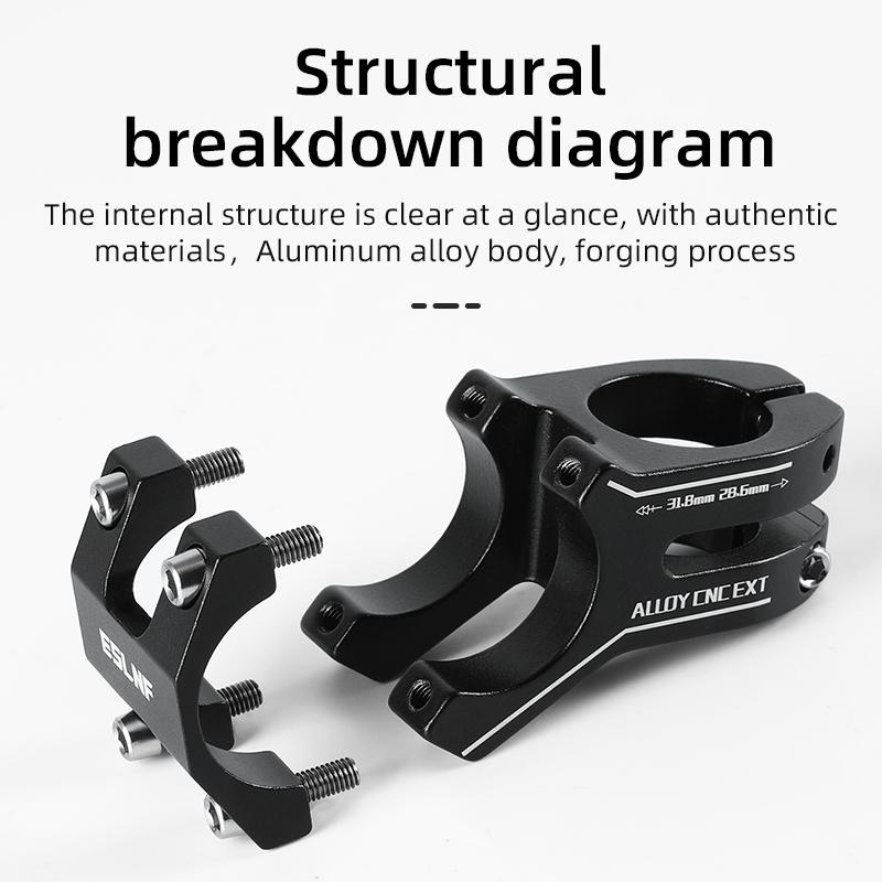 ESLNF 31.8 Stem 45mm Bike Short Stem Aluminum Mountain Bicycle Handlebar Stem for Bicycle Road Bike MTB BMX