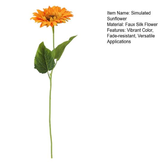 Simulated Sunflower Faux Flower with Bendable Stem Artificial Sunflower Branch for Home Office Wedding Parties Centerpiece
