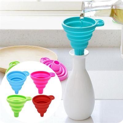 4 ADET Silikon Jel Pratik Katlanabilir Huni Hazne Mutfak Aleti Gadget