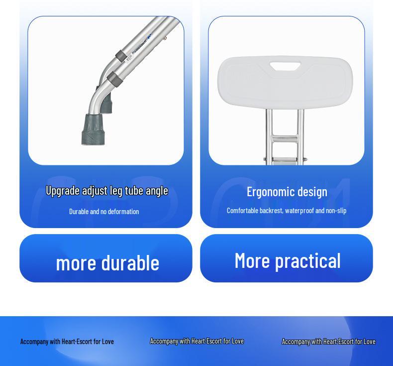 Foldable Non-Slip Bath Stool with Backrest for Elderly, Pregnant, or Shower Use.