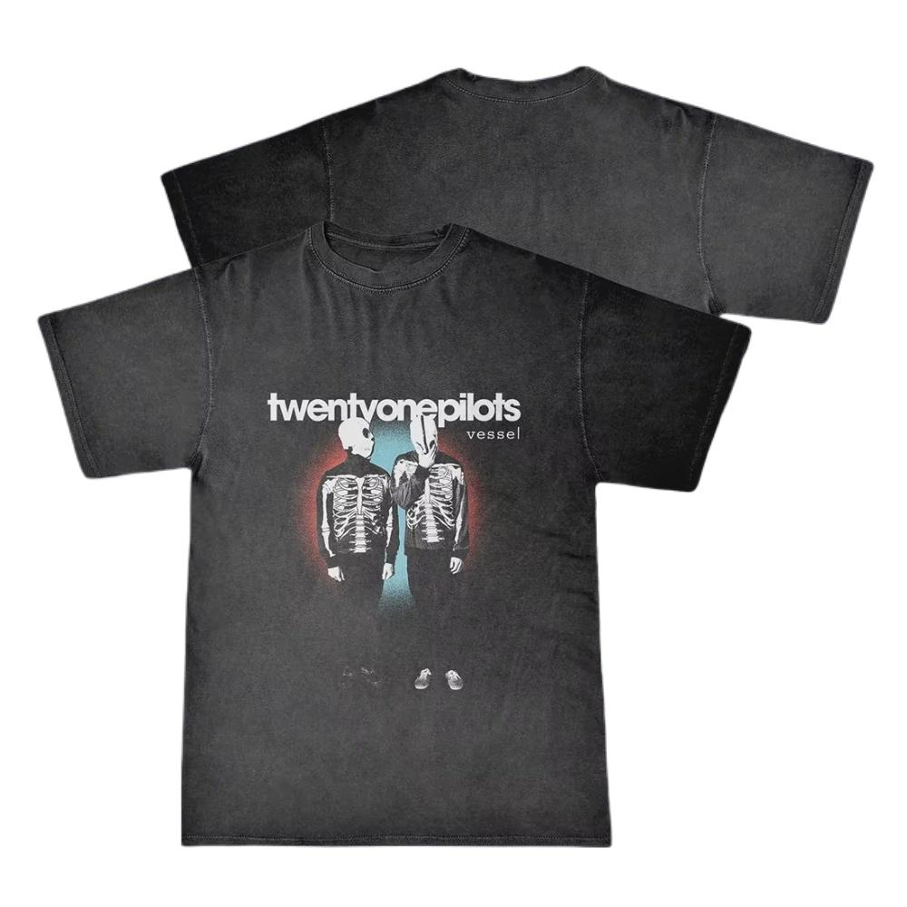 Vintage Casual T-Shirt Twenty One Pilots Band Women's Men Short Sleeve Oversized Rapper Hip Hop Punk Street Harajuku Cotton Tees