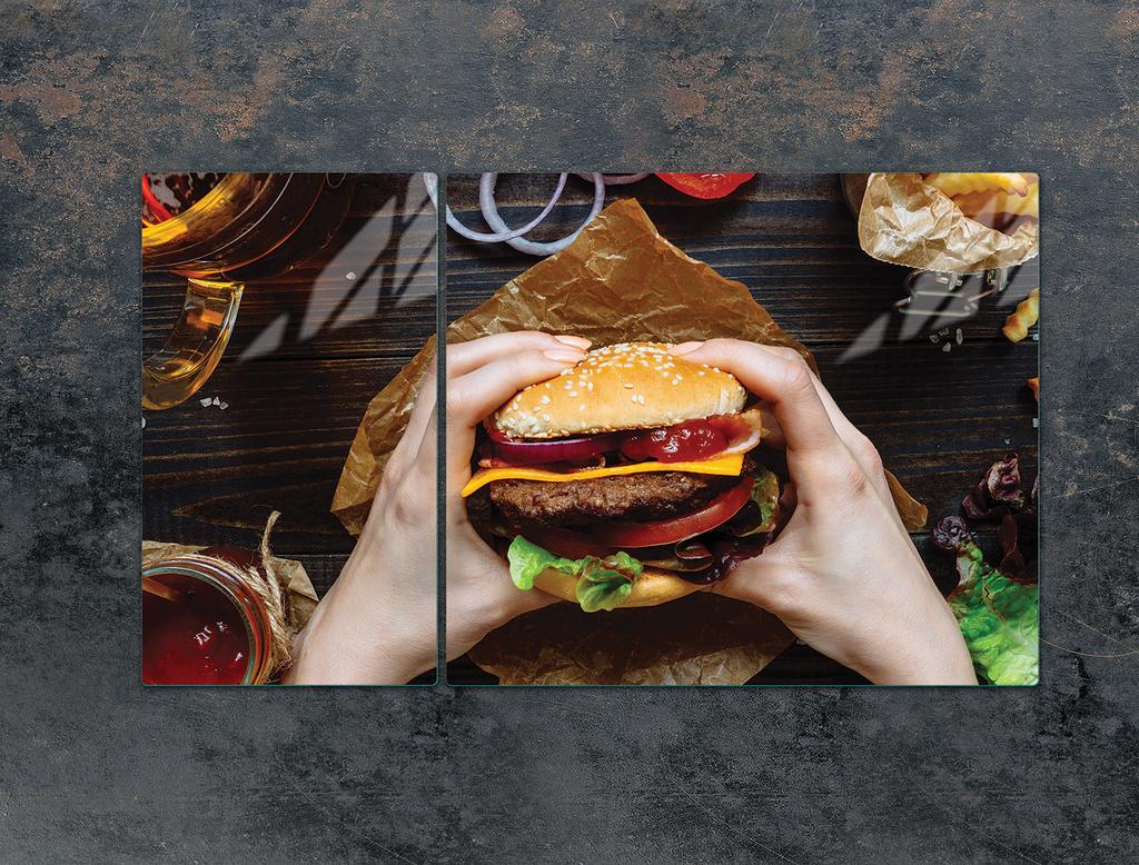 SZKLANA PŁYTA OCHRONNA NA KUCHENKĘ 90x52 HAMBURGER