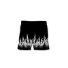 Men's Legendary Flame Print Set: Black and White Gradient Flame Short Sleeve T-Shirt with Matching Drawstring Shorts, Casual 2pcs Outfit