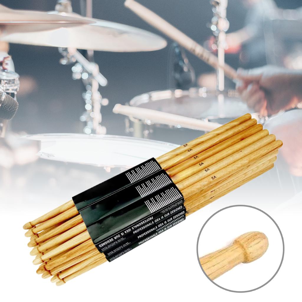 1Pair Nonslip Drumstick Lightweight 5A/7A Oak Wood Drumsticks Percussion Accessories for Beginner Student Adult