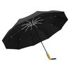 Automatic Light Luxury Wooden Handle Sun Umbrella Umbrella Oversized Men's Folding Umbrella