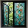 Stained Glass Window Privacy Films Decorative Static Clings Removable Sun Blocking Covering Colorful Window