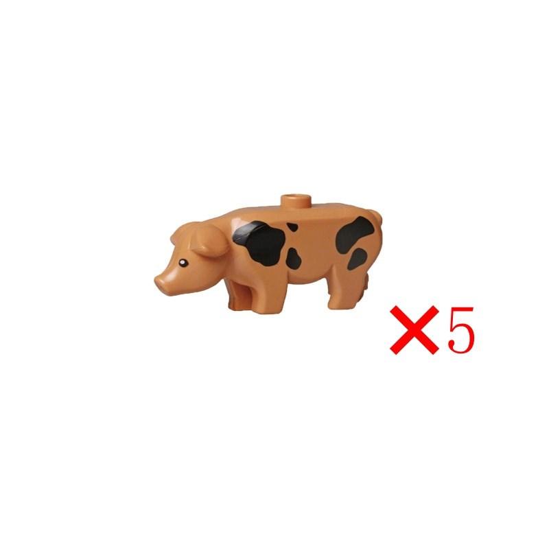 Animals Cute Sheep Goat Cow Pig Dog Chicken Livestock Figures MOC Building Blocks Toys for Children Gifts DIY Toy Animal Part