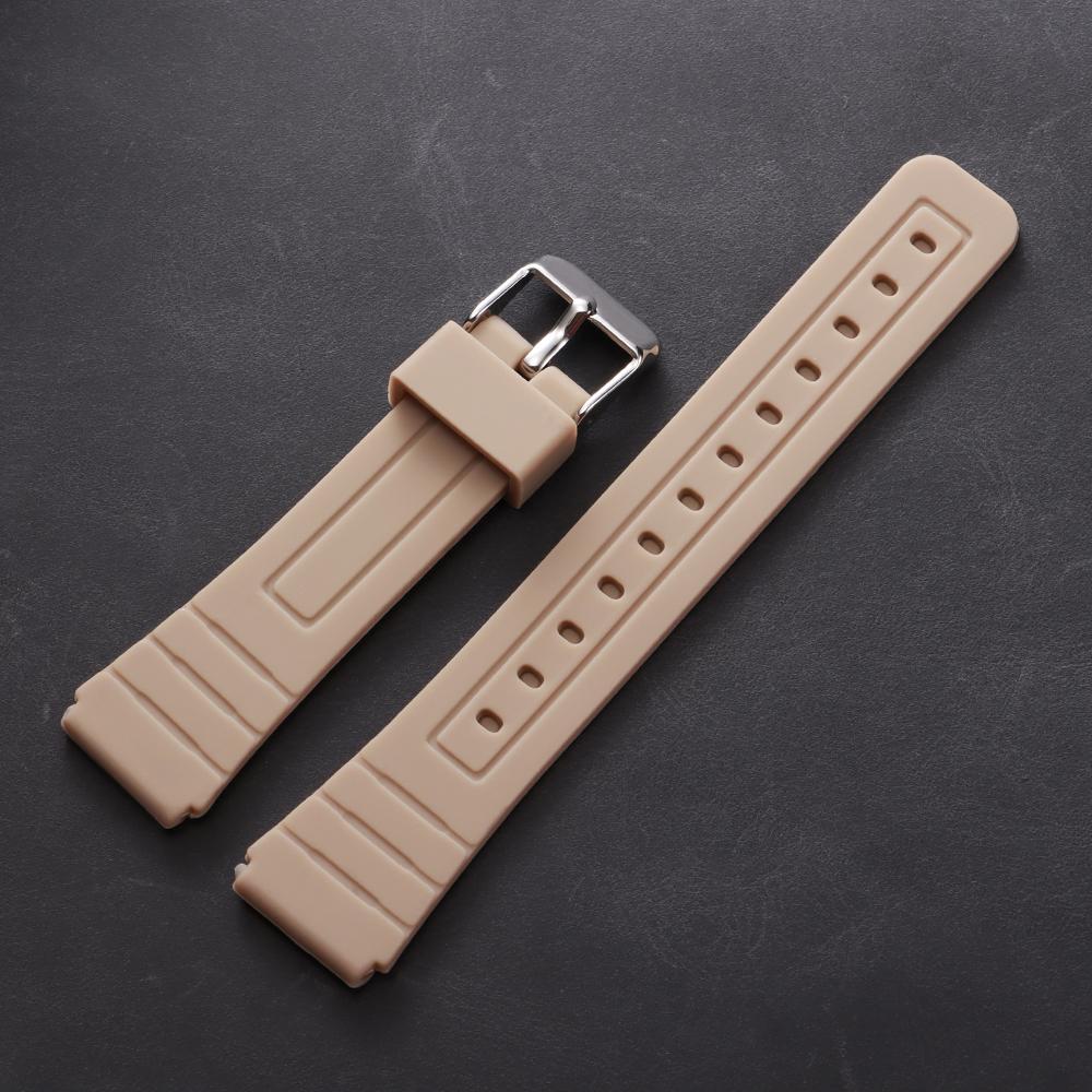 18mm Silicone Watch Strap for Casio W800H SGW400 F91W F84 F105/108 A158/168 AE1200/1300 Band F-91W F84 F105 Resin Soft Bracelet
