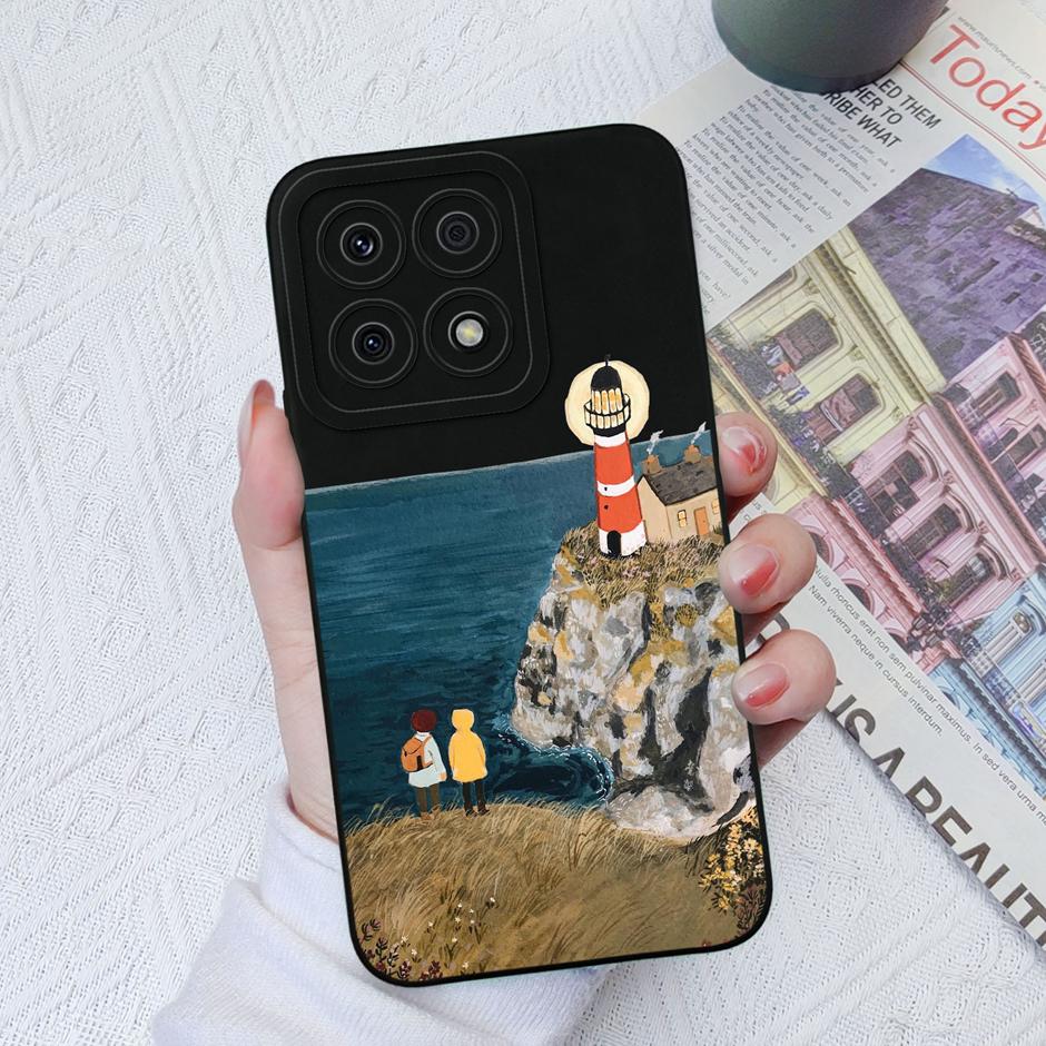 For Honor X8a X8b Cases Cute Dinosaur Leopard Print Liquid Silicone Protective Cover For Honor X8A Honor X8B 6.7 Inches Fundas