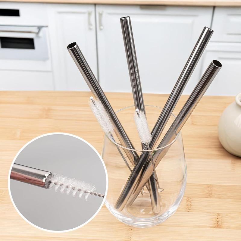 Metal Straw Replacement for Owala Water Bottle 24 Oz 32 Oz Accessories, With Straw Cleaner, Reusable Stainless Steel Straws