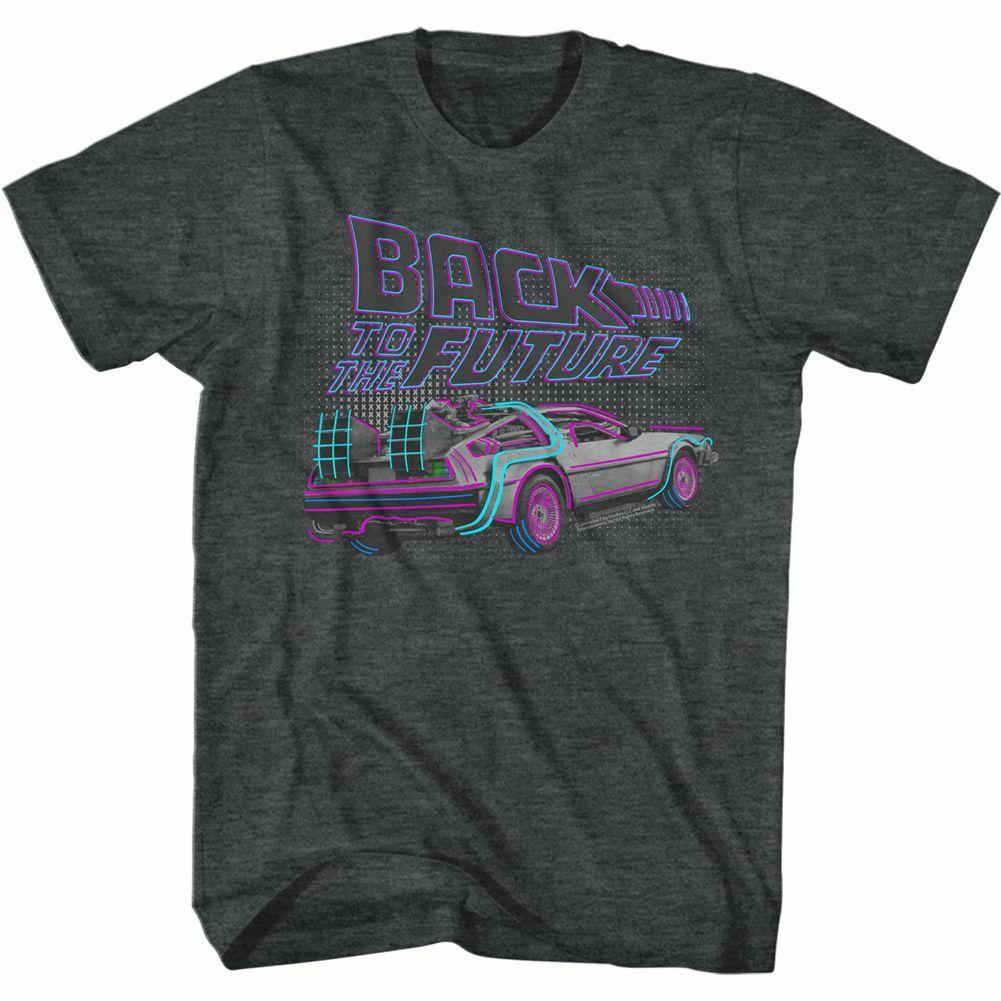 Back To The Future High Lights Black Heather Adult T-Shirt S